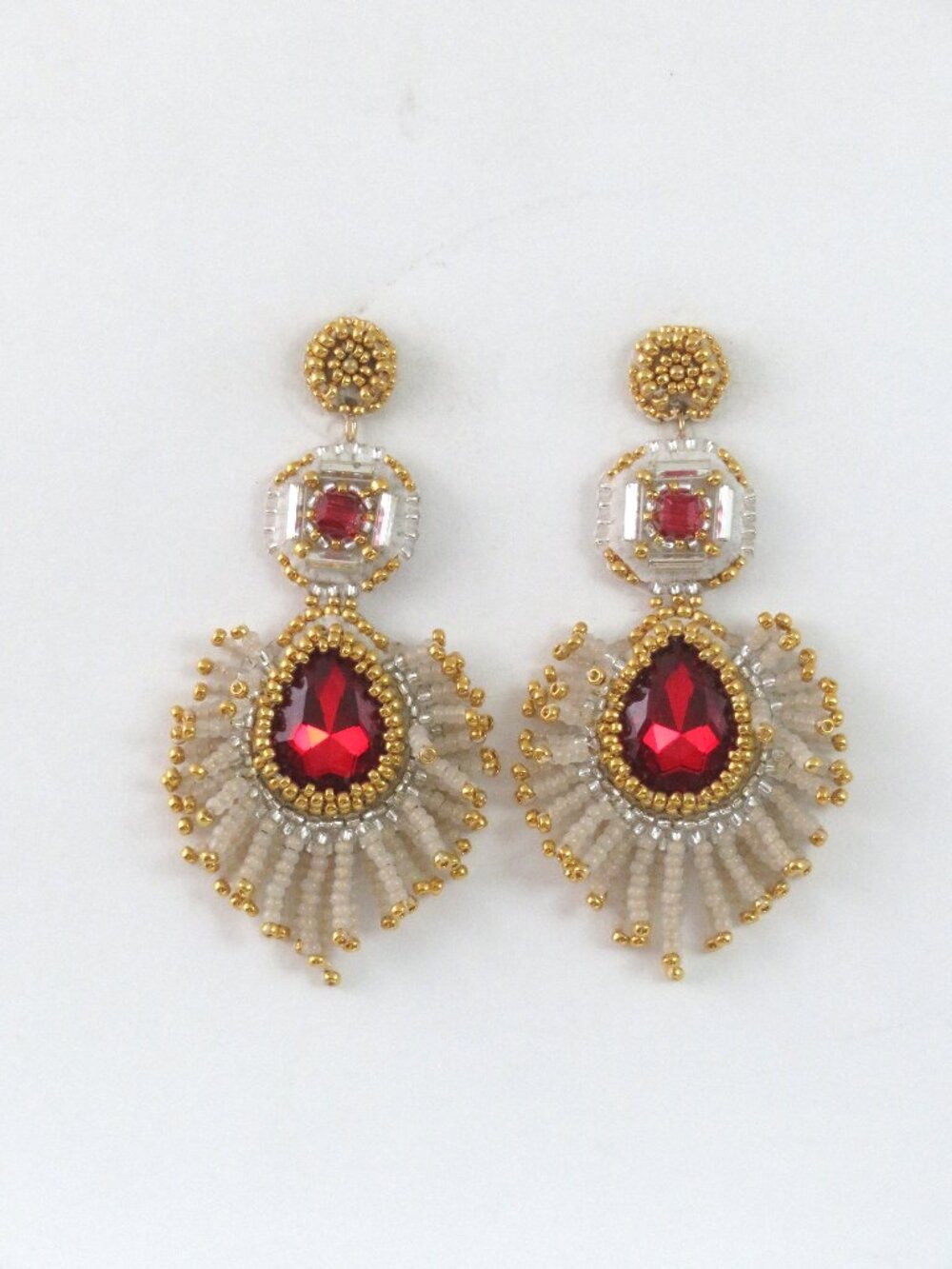 Handmade Crystal and Gold earrings